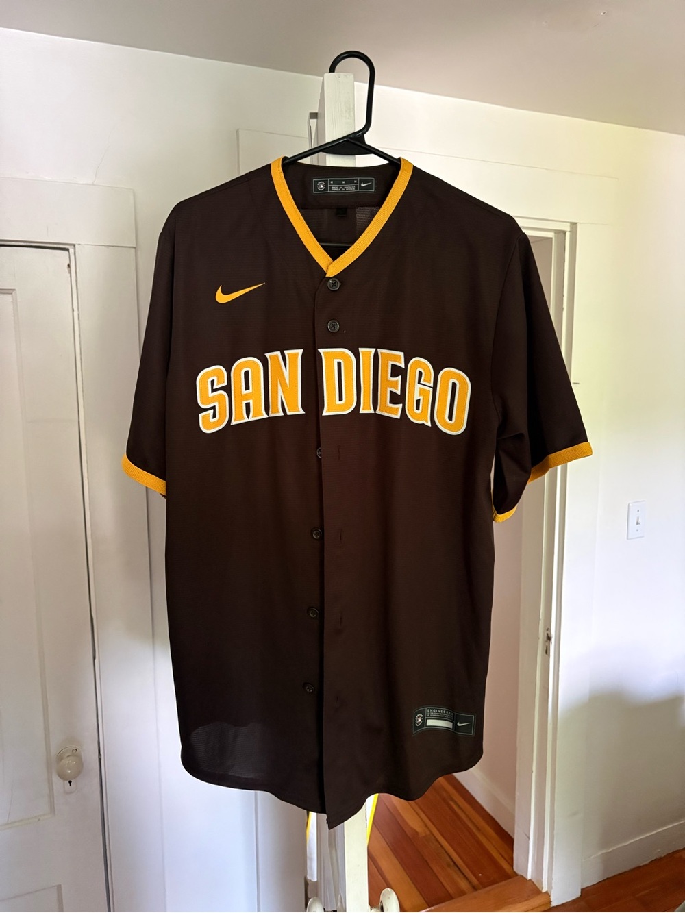 Nike San Diego Brown & Yellow Baseball Jersey- Padres
